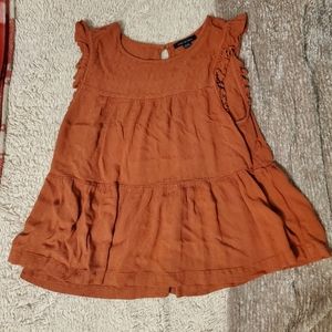Burnt orange blouse AE high neck